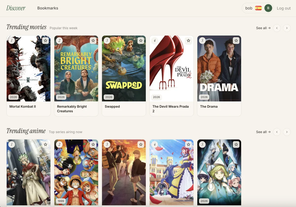 Daniele's movie and anime discovery platform